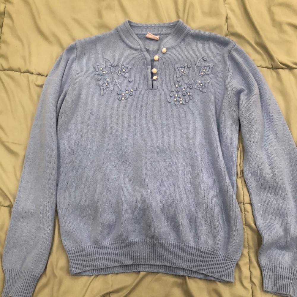 Atria Delafield Pearl-Studded Sweater